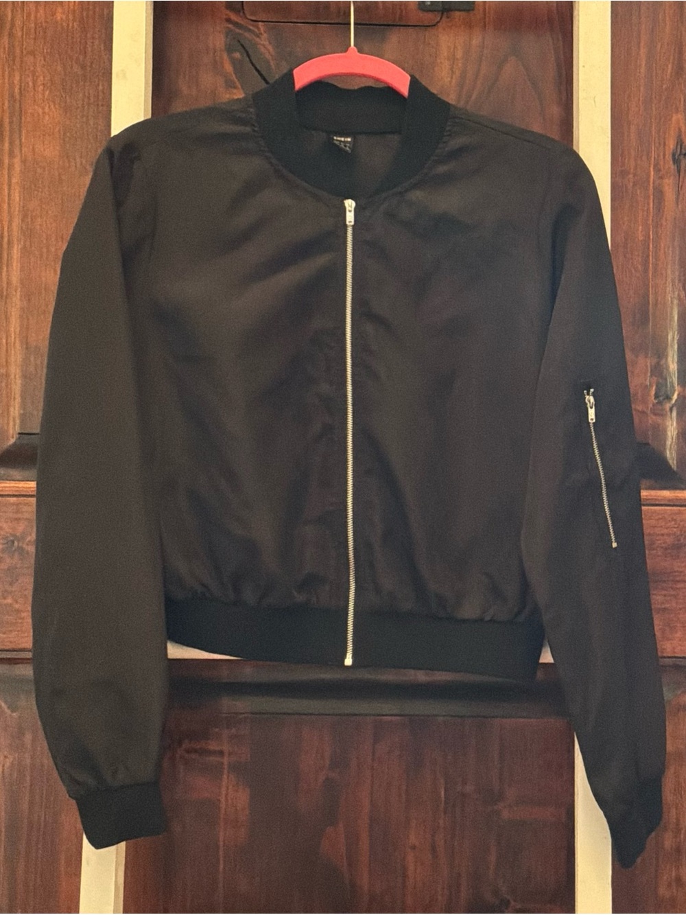SHEIN Black Zip-Up Bomber Jacket